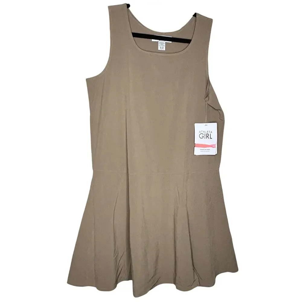 Athleta Girl School Day Dress Uniform Tan Khaki Beige Size XL 14 NWT